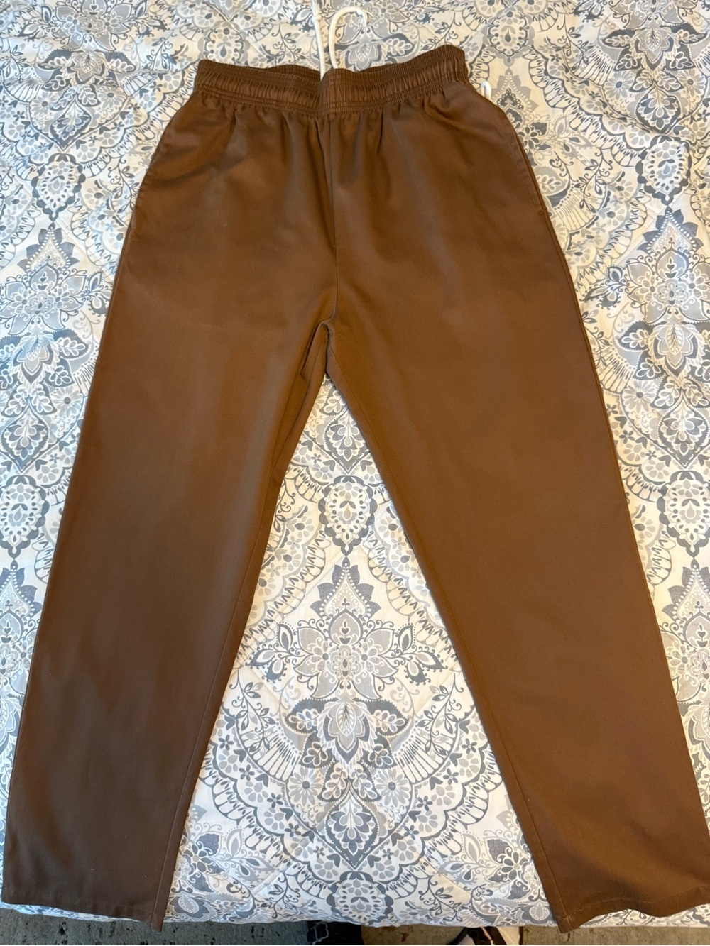 Classic Brown Elastic Waist Pants